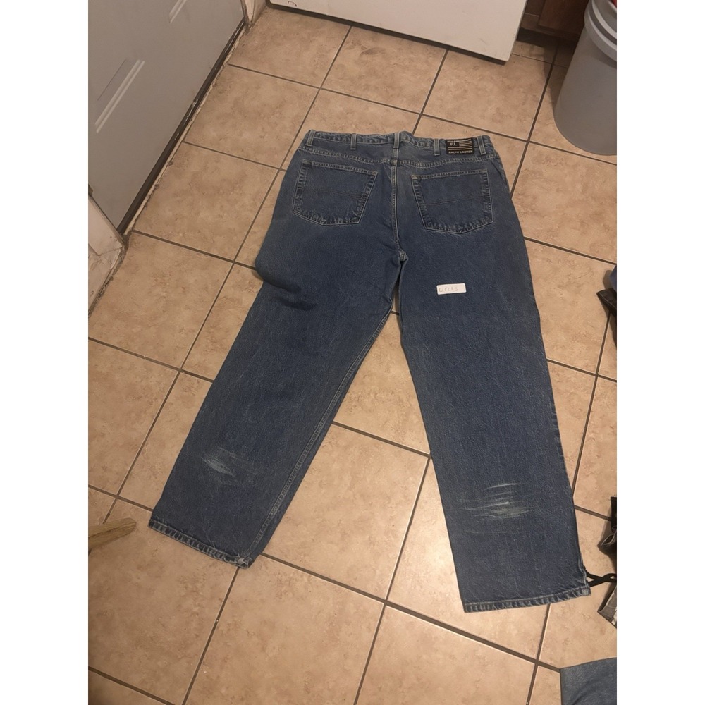 Ralph Lauren Vintage Polo Jeans Men 42x31 Blue Loose Fit